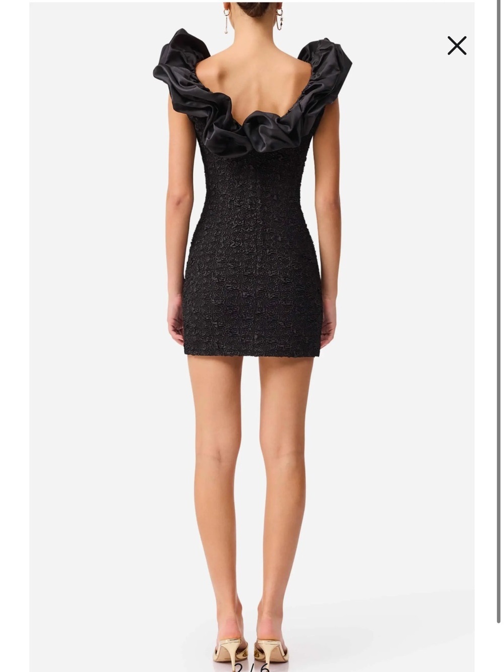 Elliatt Paloma Satin Ruffle & Floral Jacquard Cocktail Minidress Medium - Picture 5 of 16